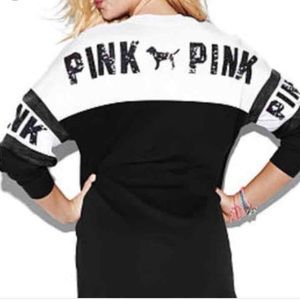 VS Pink *XS* bling logo lace up varsity